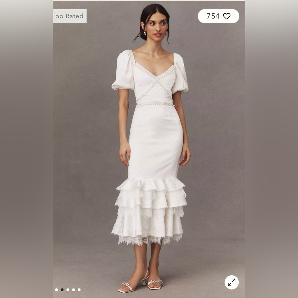 V. Chapman Cynthia Ruffle Midi Dress